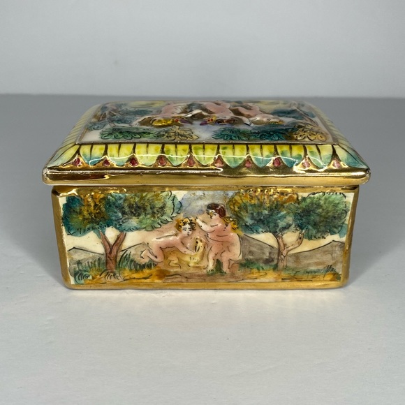 Vintage Capodimonte Ceramic Cigarette Box Mica Italy 73/96 - Picture 5 of 9